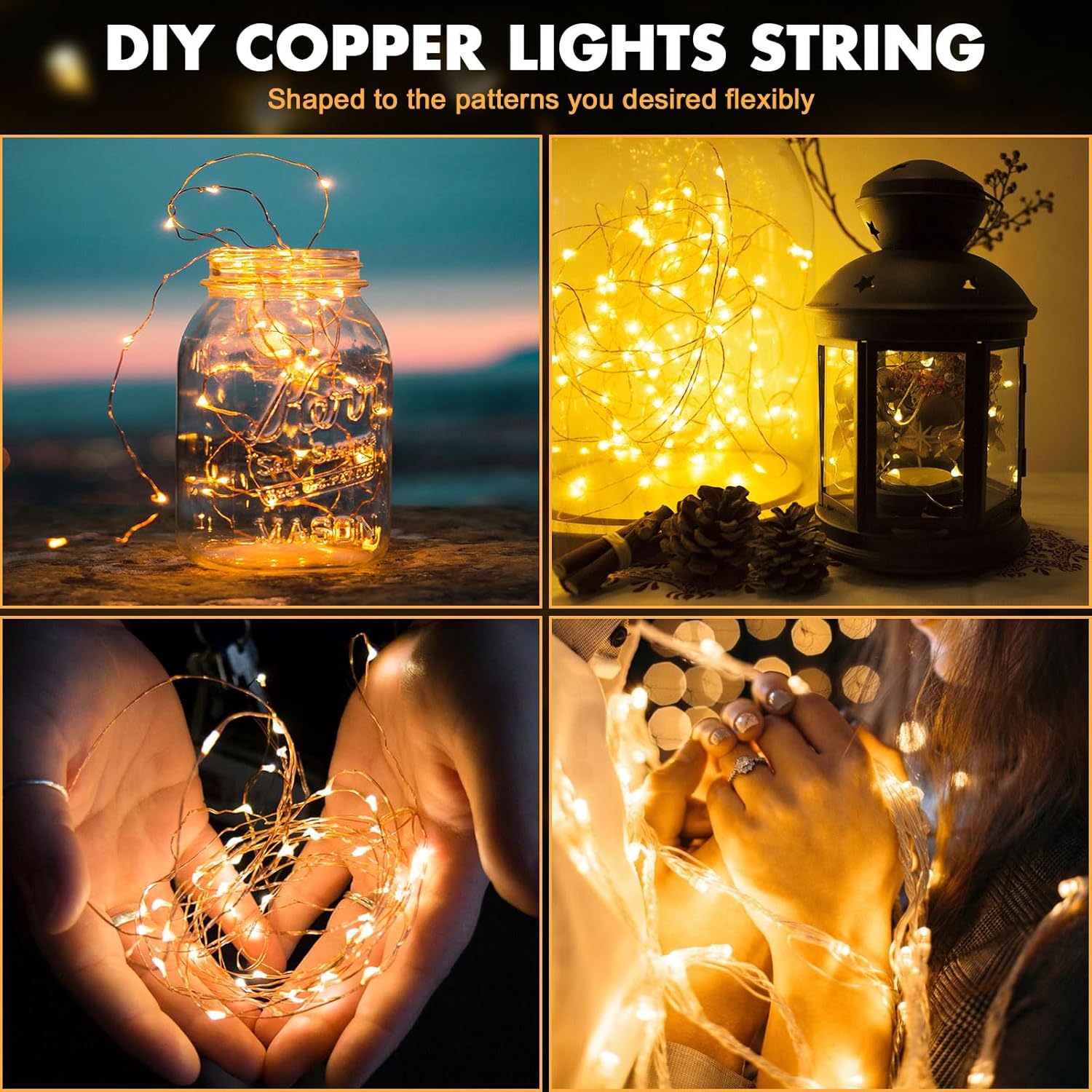 Fairy Lights 33Ft 100 Led Fairy String Lights Battery Operated With Remote, 8 Modes Outdoor Waterproof Led Twinkle Light