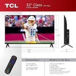 TCL 32" S3 1080p LED Smart TV - Roku, Alexa, Google, Apple HomeKit, Black