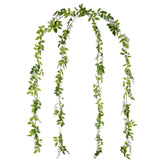 4Pcs 6.6Ft/Piece Artificial Flowers Silk Wisteria Garland Artificial Wisteria Vine Rattan Silk Hanging Flower For Home Garden Outdoor Ceremony Wedding Arch Floral Decor (White)
