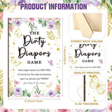 51 Pcs Dirty Diaper Baby Shower Games Butterfly Baby Shower Game Funny Wooden Sign 50 Pcs Mini Cute Felt Diaper For Gender Reveal Party Decoration