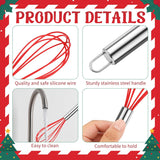 12 Pcs Christmas Whisk Baking Supplies Gifts Set-10'' Red Green Christmas Whisks With Gift Card Ribbon And Bag Holiday Kitchen Baking Supplies Stocking Stuffers Christmas Gifts For Neighbor Family