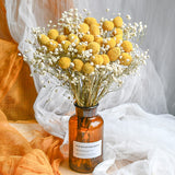 Billy Balls 20 Pcs Golden Ball Flower Bouquet - Dried Craspedia Globosa For Diy Crafts, Wreaths, Home Decor, Cake Decor, Wedding Decor, Party Centerpieces