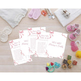 Pink Bow Baby Shower Games, Pink Guess Who Mommy Or Daddy Game For 30 Guests With Game Cards, Gender Reveal, Baby Shower Supplies & Decorations (Dv01)