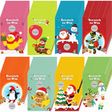 96 Pcs Christmas Scratch Off Cards Christmas Party Scratch Games Raffle Tickets With Patterns Of Snowman Elk Santa Claus For Adults Groups Activity Xmas Party Supplies (Cute Style)