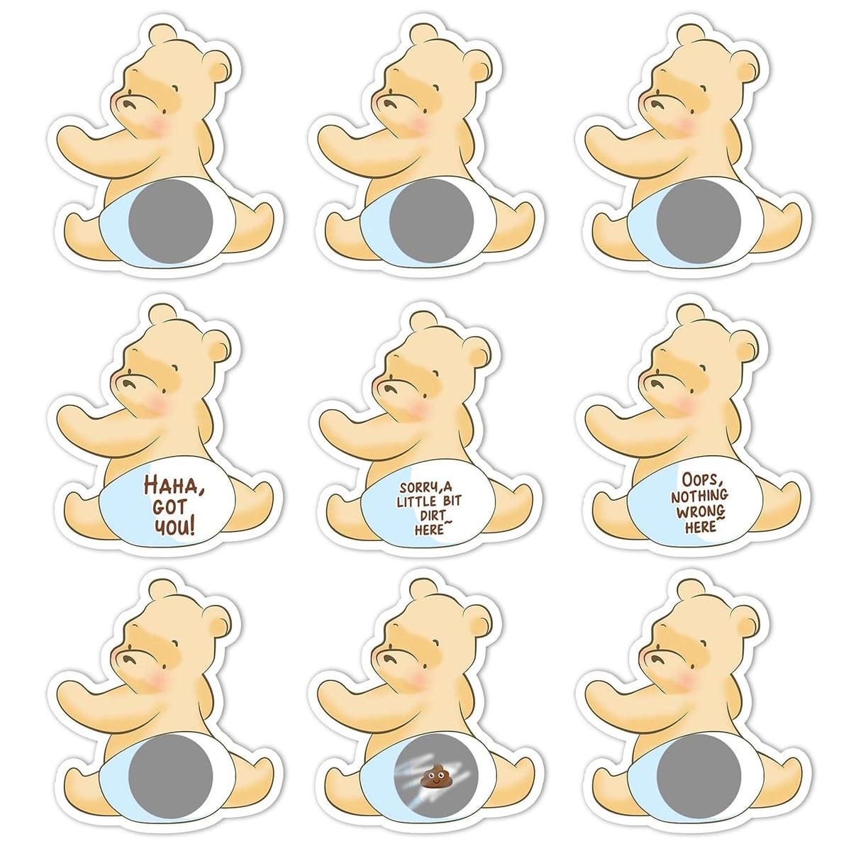 38 Pcs Winnie Baby Shower Scratch?Off Game Cards – Funny “Poop Lottery” Icebreaker Game For Boy Or Girl, Gender?Neutral Party Supplies