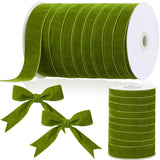 1 Inch, 30 Yard Christmas Olive Green Velvet Ribbon Wide Vintage Velvet Ribbons For Christmas Tree Ornaments Flower Bouquets Baby Shower Wedding Wreath Bow Making Diy Craft Choker