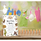 Don'T Say Baby Clothespin Games Sign, Cowboy Baby Shower Games, 1 Wooden Sign With 50 Mini Clothespins, Game Activity For Baby Shower, Gender Reveal Party Favors Decorations
