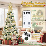6Ft Pop Up Christmas Tree With Lights, Collapsible Artificial Christmas Tree With 8 Lighting Modes And Timer Remote, Easy Storage, Pre-Lit Xmas Tree For Home Office Apartment Party Holiday Decor