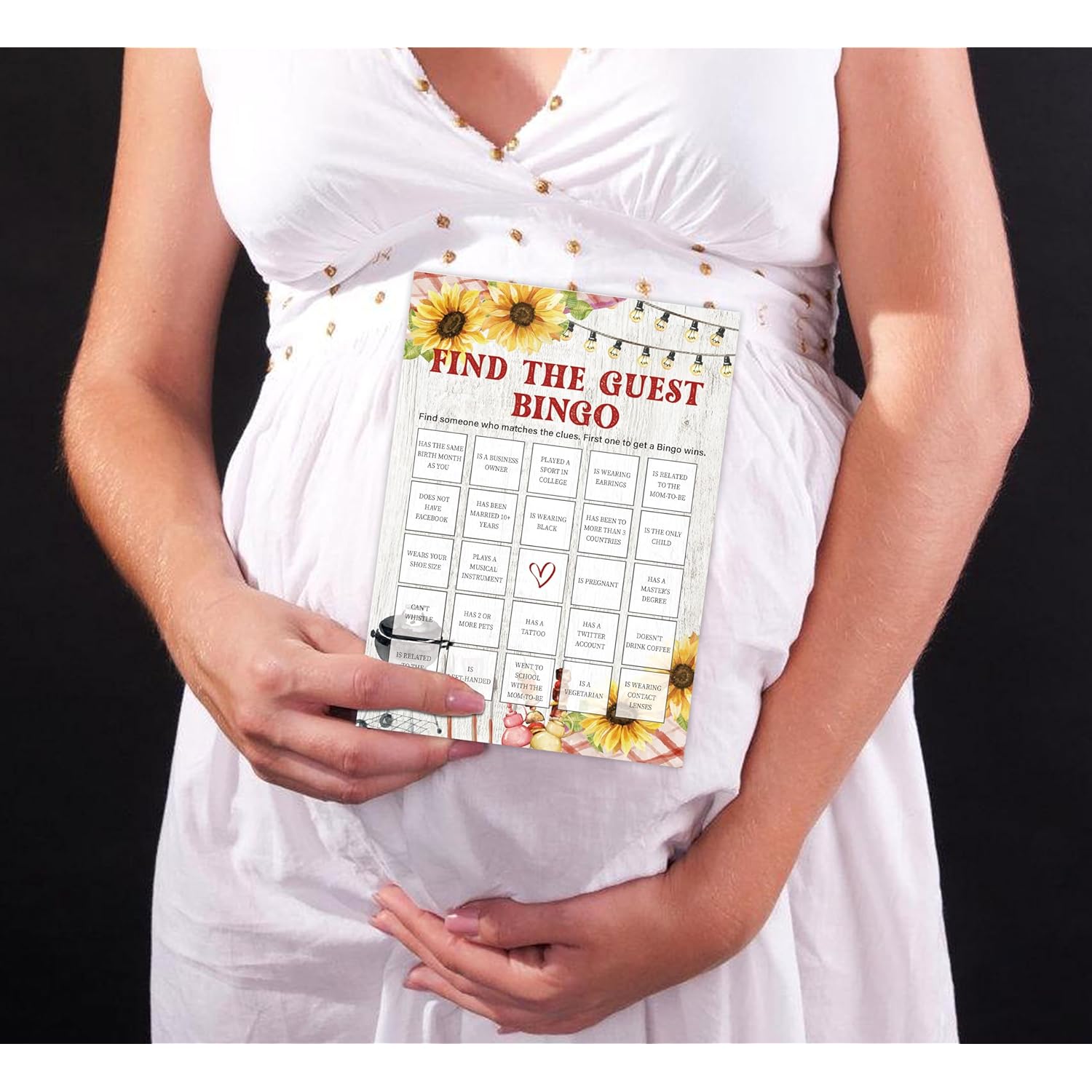 Bbq Find The Guest Bingo Game, Baby Shower Game, Pack Of 30 Game Cards, Gender Neutral Boy Or Girl, Fun Baby Game And Activity - Fa19