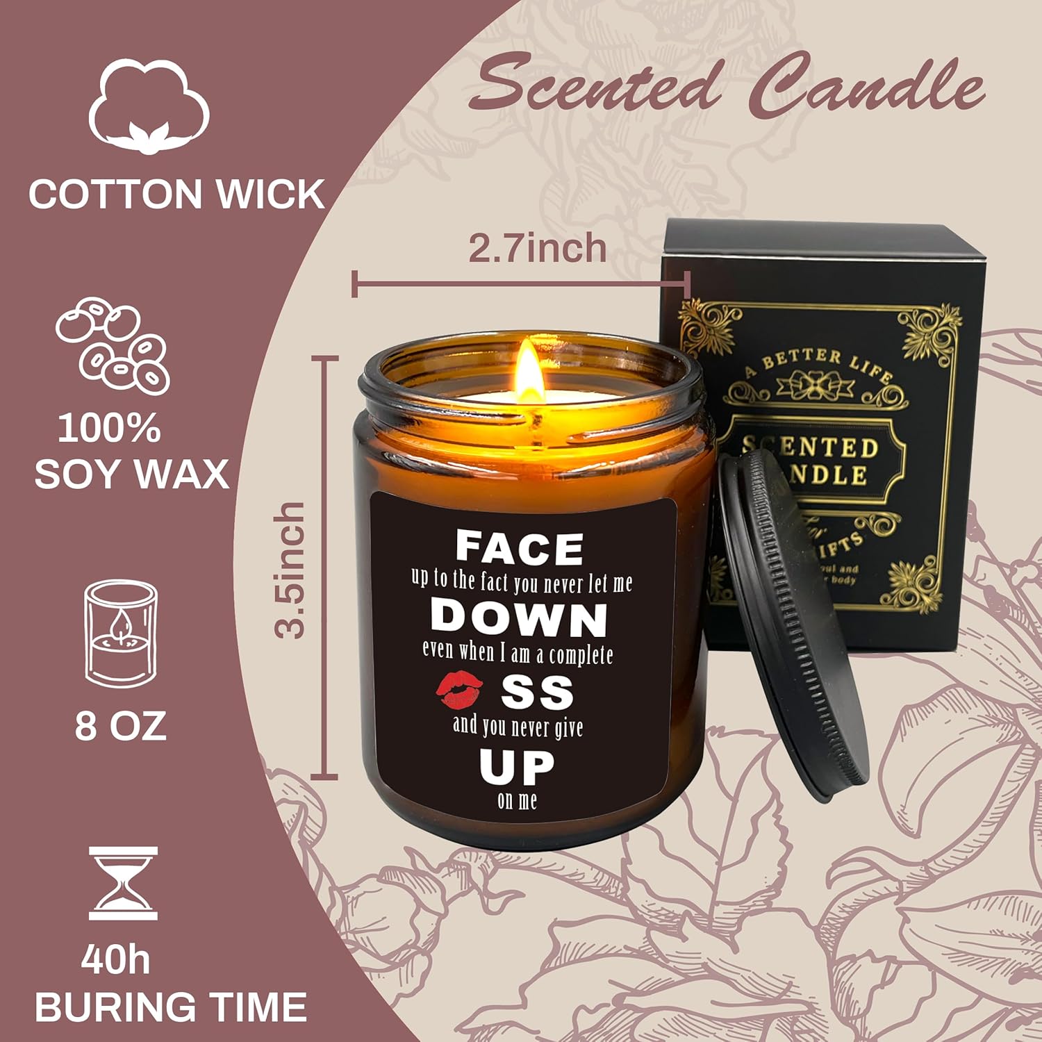 Men Candles - Face Up Candle For Her, Anniversary & Wedding Gift, Scented Couple Gift