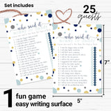 Little Star Baby Shower Games For Boys - 25 Guess Who Mommy Or Daddy Game Cards - Fun Guessing Activities For Guests - Prince Theme In Blue And Gold