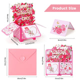 Happy Valentine’S Day Pop Up Card, 3D Flower Bouquet Greeting Card With Envelope & Note, Romantic Valentine Gift For Wife, Girlfriend Or Mom