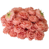 Fake Flower Heads Coral Pink,3.3'' Rose Heads Artificial Flowers,40 Pcs Silk Rose Heads Bulk,Satin Rose Heads No Stem For Diy Flower Well,Crafts Bouquest (Peach)