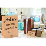 1 Advice Kraft Sign & 50 Kraft Advice Cards Set, Gender Neutral Baby Shower, Baby Showers Decorations, Baby Shower Games/156Kf