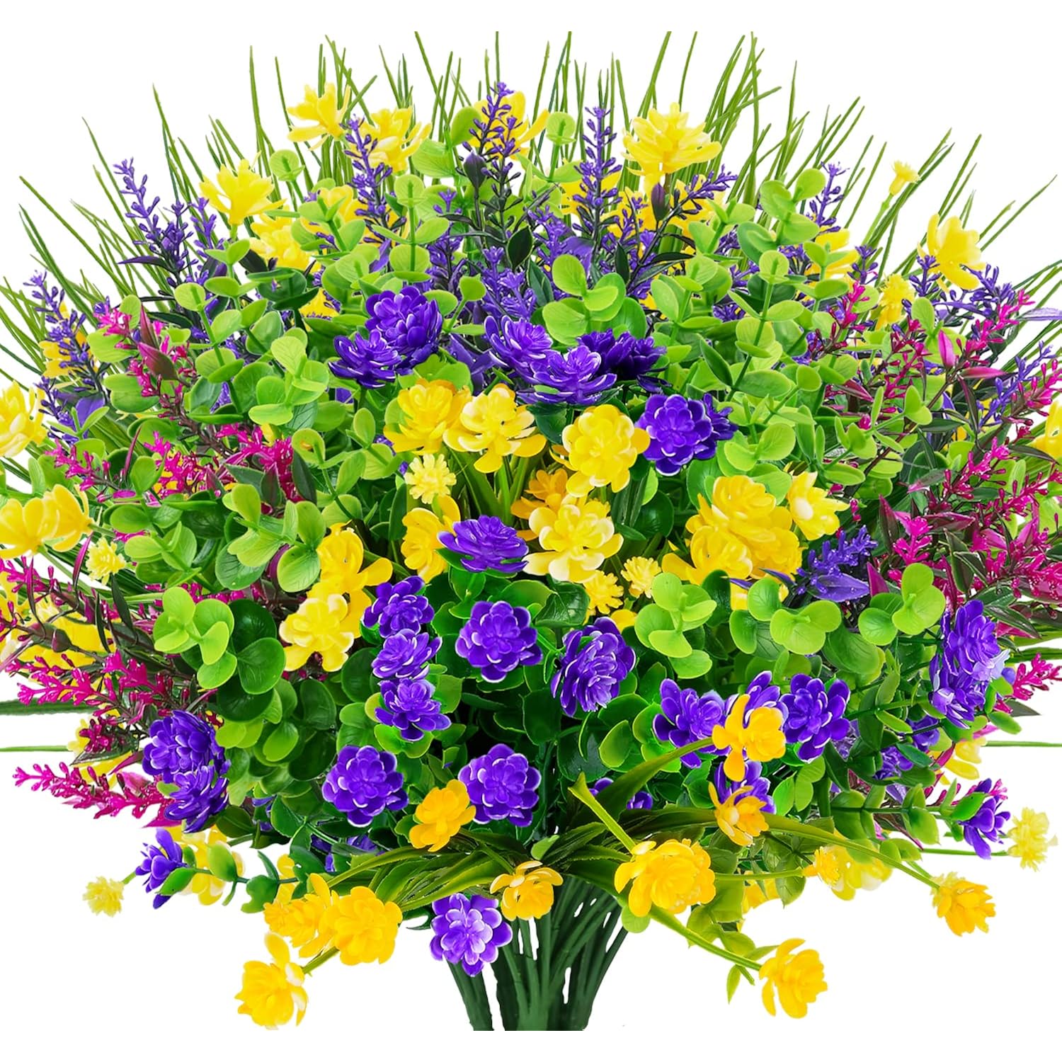 12 Bundles Artificial Flowers Lifelike No Fade Uv Resistant Fake Plastic Flowers Faux Plants For Hanging Planters Outside Porch Window Box Wedding Home Décor - Indoor/Outdoor Use