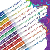 Glitter Markers, Metallic Sparkling Pens, Art Drawing Pens - Water Base, 12 Colors, Washable For Christmas Card Making, Medium Tip,70429