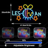 Bee Star Lesbian Neon Sign Dimmable Rainbow USB LED Wall Light for LGBTQ Pride Bedroom Bar Party Decor