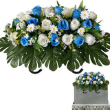 Artificial Cemetery Flowers - Mixed Artificial Roses And Daisies Saddle Flowers For Headstone