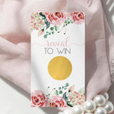 Charming Floral Bridal Shower Games - 30 Pack - Pink Scratch Off Raffle Cards - Fun Wedding Activities, Lottery Tickets & Door Prizes - Rustic Floral Theme