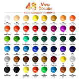 Professional Acrylic Paint Sets, 48 Colors 12Ml/0.41 Fl.Oz Art Paint Tubes With 3Pcs Brush + Palette,Heavy Body Acrylic Paints For Artists Adults,Beginners On Canvas Rocks Wood Fabric Craft