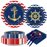 200Pcs Nautical Anchor Party Supplies for Baby Shower, Serves 50
