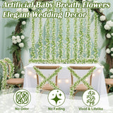 5.9Ft Babys Breath Artificial Flowers Garland - 1Pcs Lush Baby Breath Flowers Artificial Bulk Vines, White Flower Garlands For Wedding Arch Party Fireplace Backdrop Indoor Outdoor Decor