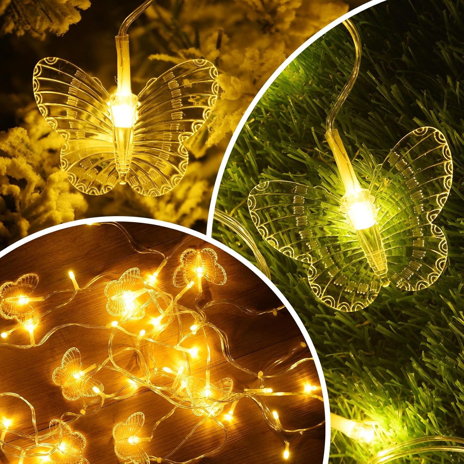 Butterfly String Lights, 150 Led 20.9Ft Butterfly Curtain Lights 8 Modes Usb Power With Remote Control Butterfly Decorat