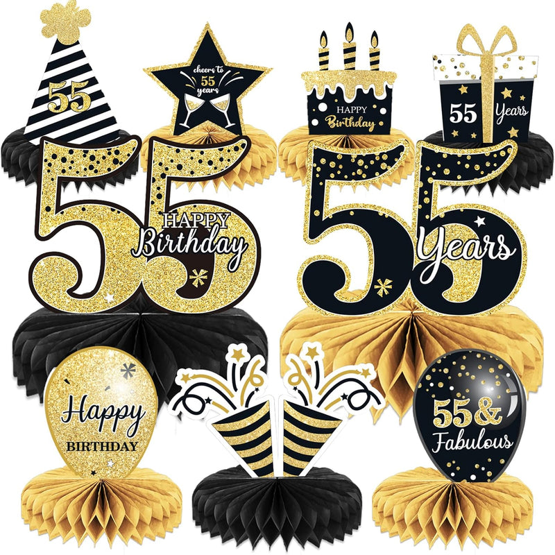 9 Pieces 55Th Birthday Decorations 55Th Birthday Centerpieces For Tabl