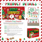 Christmas Exchange Game, Christmas Games Cards With Box, White Elephant Gift Exchange Cards Holiday Present, Christmas Games For A Group Family Coworker Xmas Party Supplies