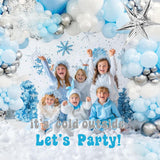 Winter Snowflake Balloon Garland Arch Kit 126Pcs Blue White Silver With Foil Star Snowflakes Mylar Balloons For Winter Wonderland 1St Birthday Baby Shower Christmas New Year Party Decorations