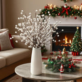 Winter Decorations 12Pcs Artificial Berry Stems White Berry Picks For Christmas Holiday Home Centerpieces Decor (Cream)