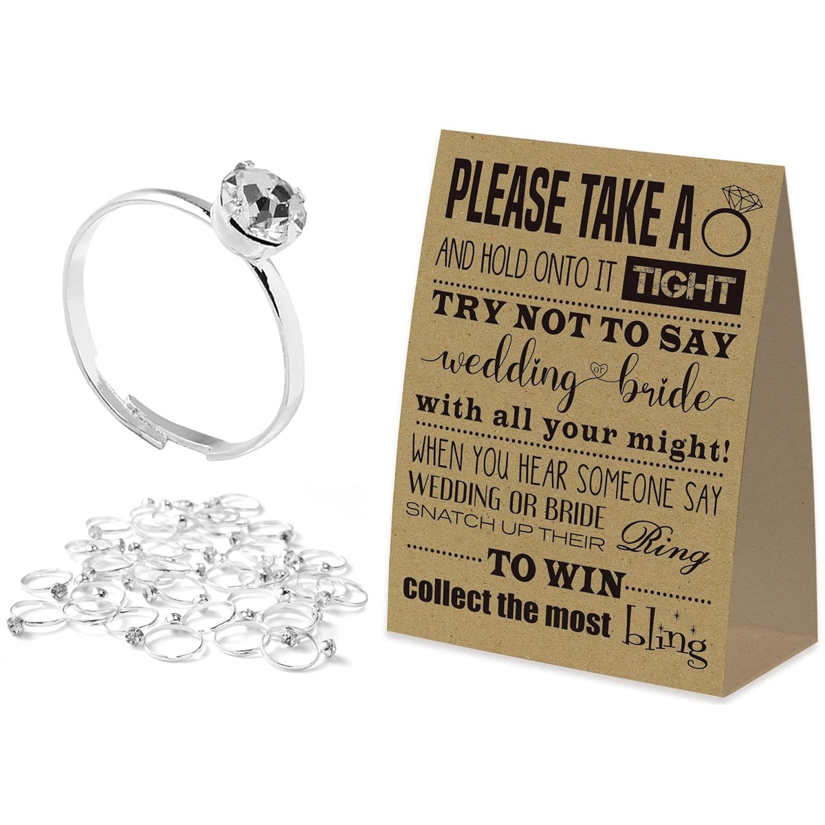 Don'T Say Bridal Games, Put A Ring On It Bridal Shower Games,50 Metal Rings, Bridal Shower Decorations, Bachelorette Party Games, Wedding Shower Supplies-Dsb05