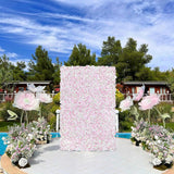 Pink Flower Wall Backdrop Decor - Floral Wall Panel 3.5Ft X 4.6Ft Hydrangea Artificial Flowers For Wedding Baby Bridal Shower Birthday Photoshoot Outdoors Background