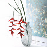 35" Artificial Heliconia 2Pcs Red Faux Bird Of Paradise Fake Tropical Flowers For Vase Bouquets Home Office Wedding Decor(Black Red)