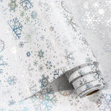 3D Kraft Christmas Wrapping Paper Roll, Silver Glitter Snowflake Wrapping Paper, Classy Flakes Snowflake Silver Christmas Gift Wrap For Winter Holiday, Festive Celebration (17 Inch X 33 Feet)