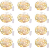 12 Pack Battery Operated Fairy Lights 7FT 20 LED Waterproof Silver Wire Firefly Lights for Wedding Centerpieces Ramadan Decor
