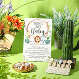 51 Pcs Don'T Say Baby Shower Game Favors Include Forest Animal Baby Shower Sign And 50 Mini Animal Clothespins For Boys Girls Gender Reveal Party Decoration Supplies