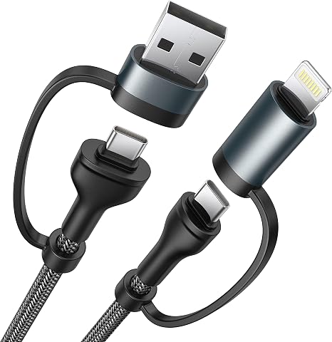 4 in 1 60W USB C Multi Charging Cable Fast Charging Data Sync iPhone Samsung