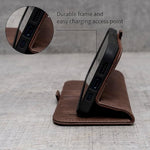 Leather Stand Case Wallet for Google Pixel 9/Pro - Premium, Chocolate Brown