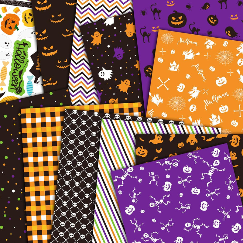 96 Sheet Halloween Pattern Paper Set A5 Size Decorative Craft Paper Origami Pa