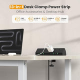 Desk Clamp Power Strip 5 Outlets 8 USB Ports 4 USB C 45W Fast Charging 6FT Surge Protector