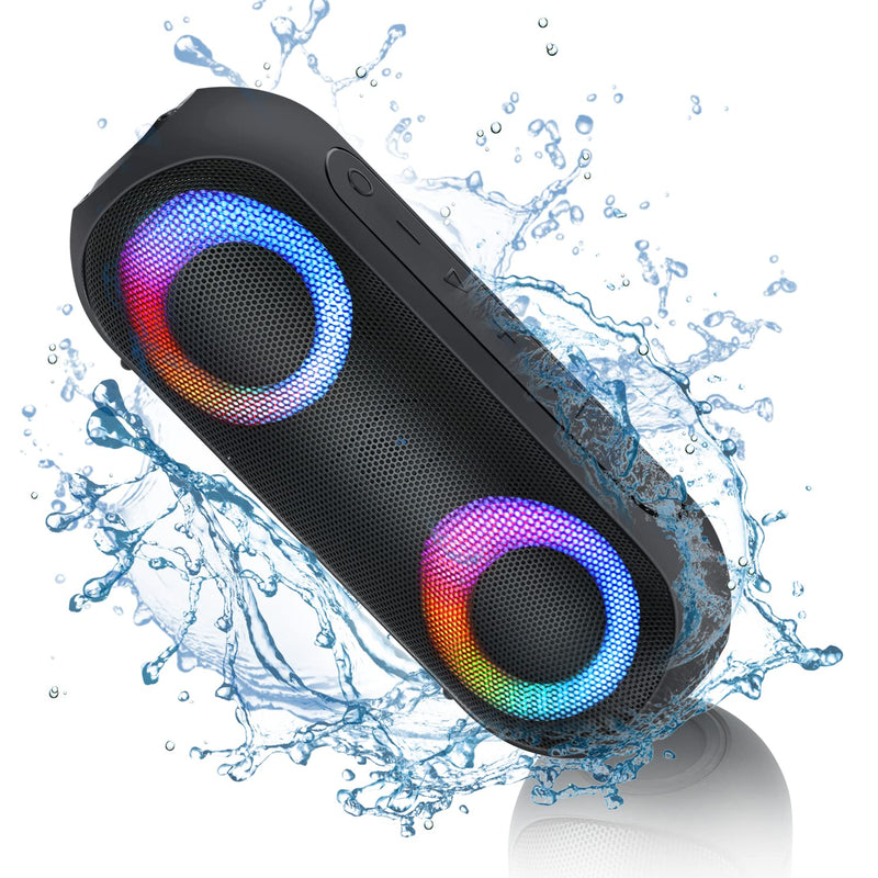 30W Bluetooth Speaker, IPX7 Waterproof, RGB Lights, 1000min Playtime, 100FT Range