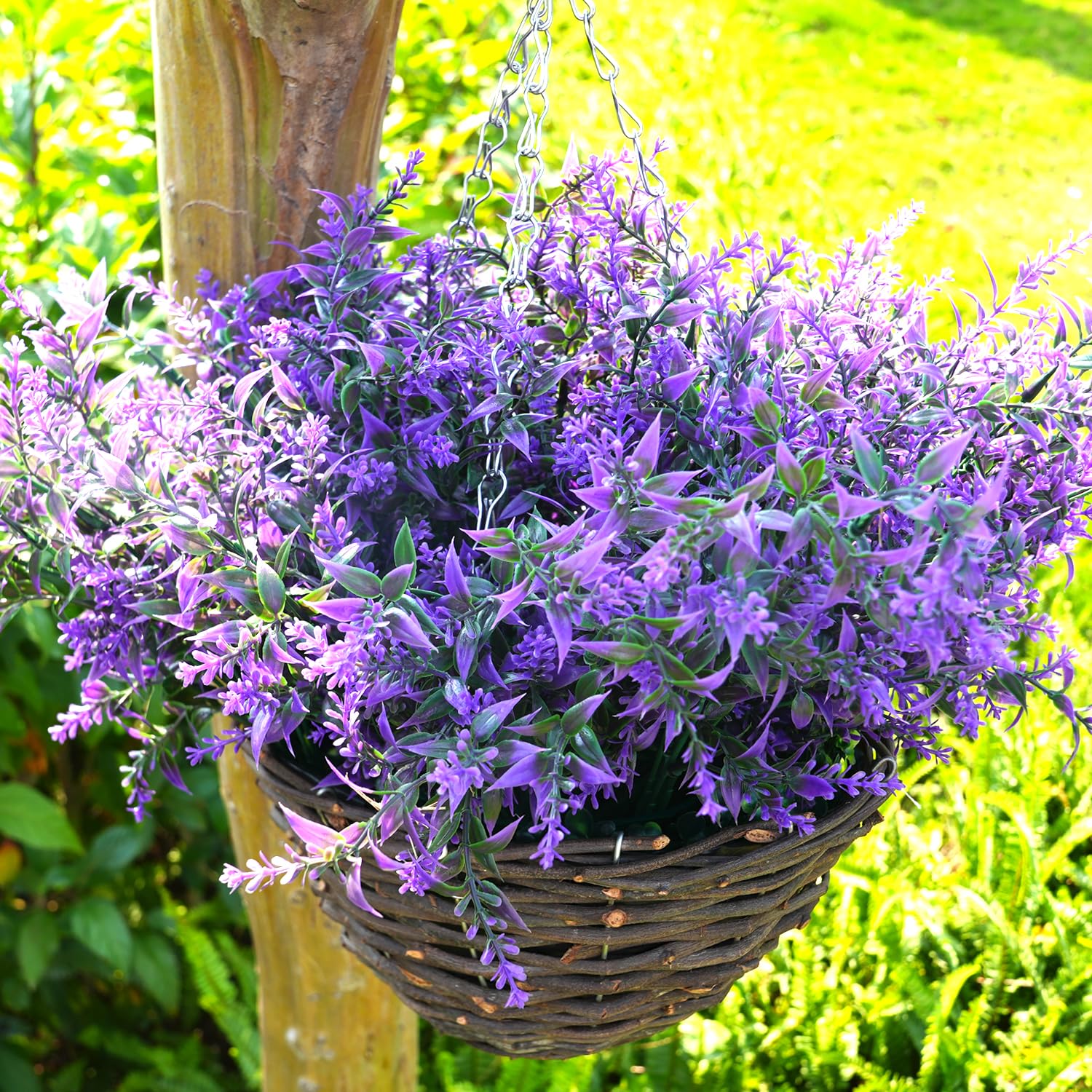 Artificial Plants Outdoor, 20Pcs Lavender Artificial Flowers,Fake Plastic Flowers,Uv Resistant Fake Flowers For Outside Indoor Porch Patio Window Box Planter Home Decor (Purple)