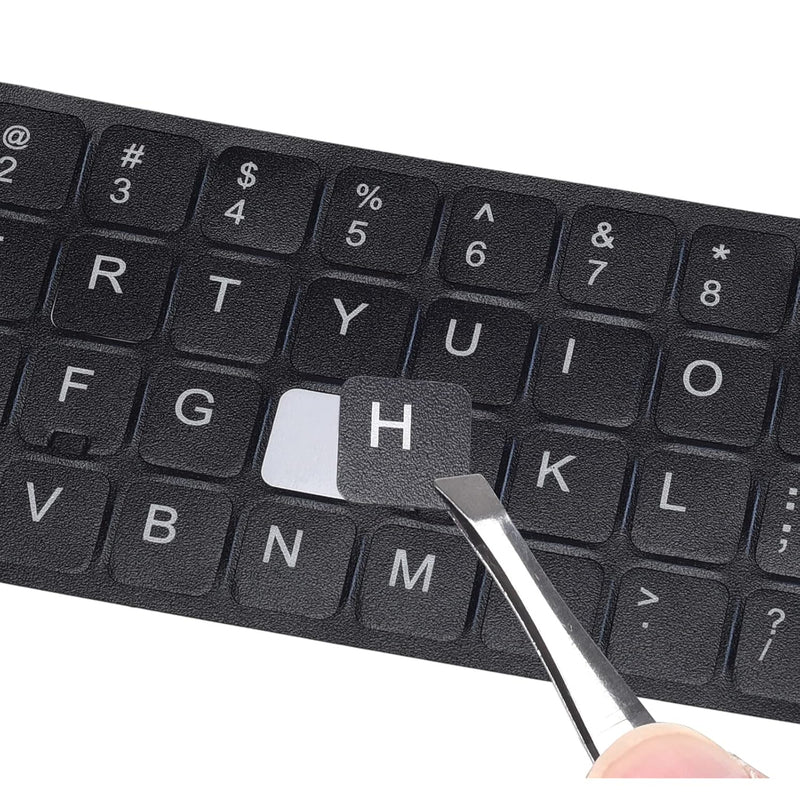 2Pcs Universal English Keyboard Stickers With Tweezer, Keyboard Stickers Black