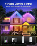 158FT Permanent Outdoor LED Lights RGBAICW 120 LED Eave Lights IP67 Waterproof Smart Holiday Lighting