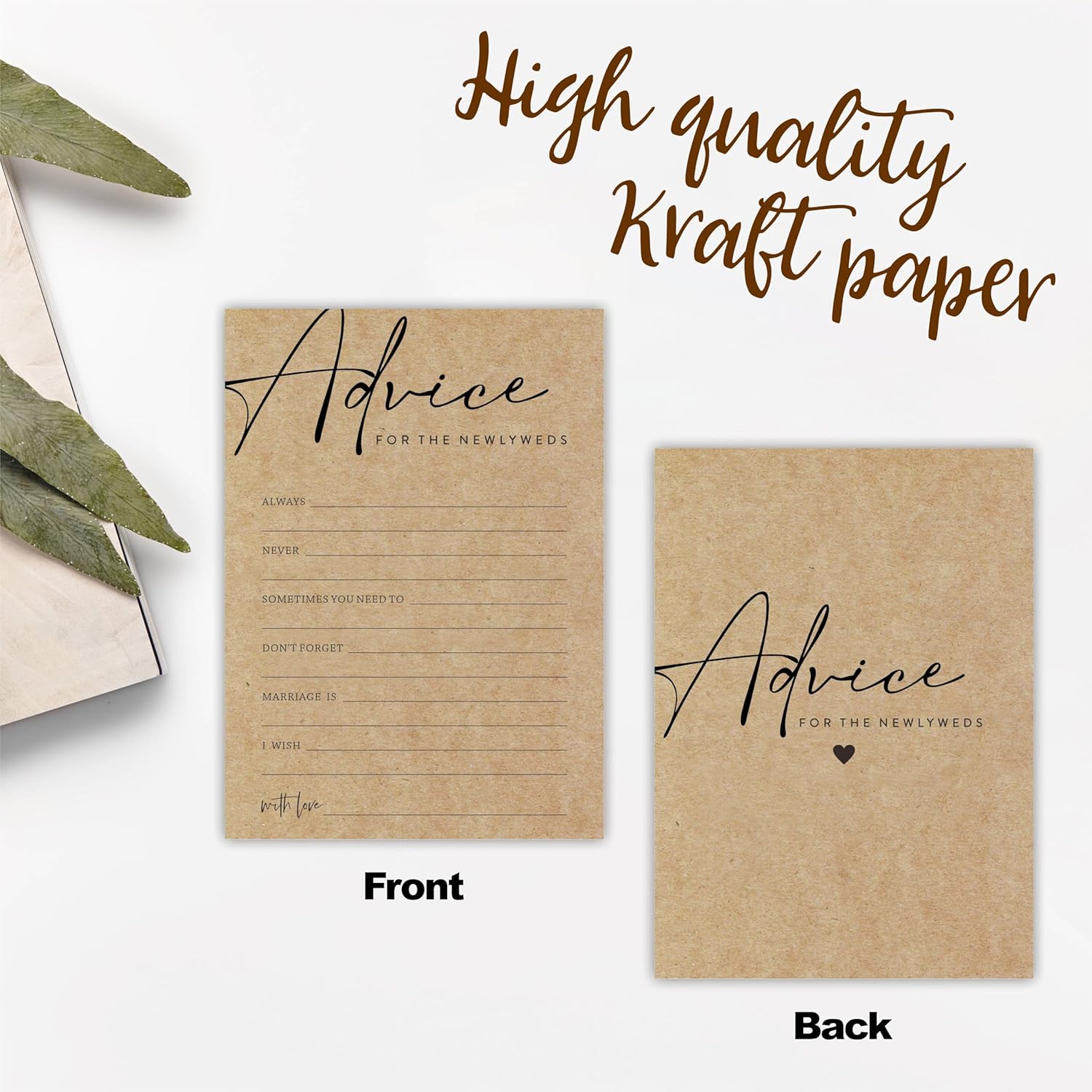 Kraft Paper Bridal Shower Game Set-Advice For The Newlyweds- Minimalism Wedding Game Cards,Newlyweds,Bachelorette Party, Engagement Party Games & Activities -30 Game Cards(A01)