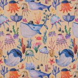 Baby Wrapping Paper Neutral Kraft Paper Roll, Mini Roll, Pirate Themed Ocean Design With Whales And Marine Organism, Ideal For Baby Shower And Birthday Party, 17 Inches X 16.4 Feet