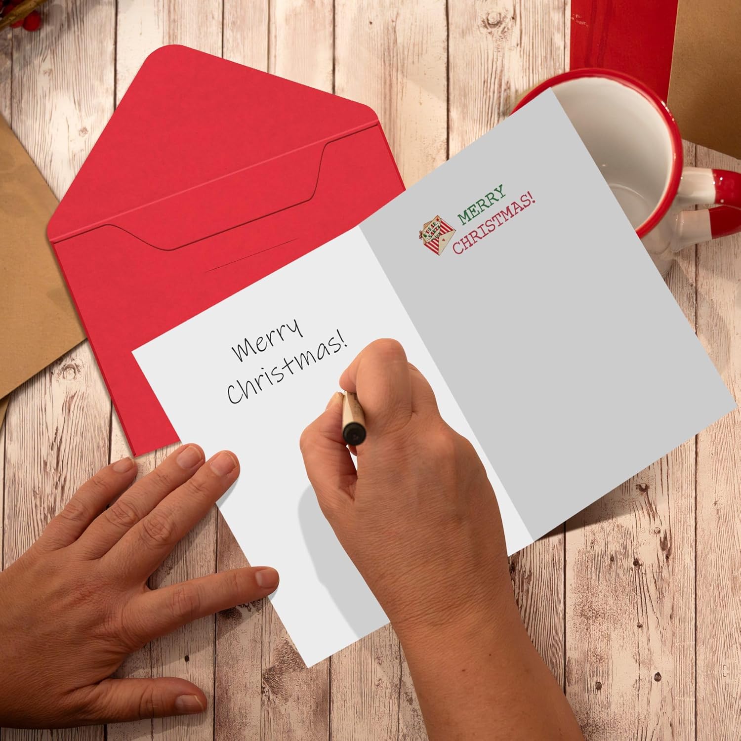Christmas Card For Grandma - 5" X 7" Unique Grandma Christmas Card With Envelopes, Xmas Cards For Grandmother, Merry Xmas Gifts For Nana Mimi Gigi Abuela Mamaw From Grandson Granddaughter