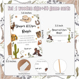 Diapers Wipes Raffle, Cowboy Diaper Raffle Tickets For Baby Shower, 1 Wooden Sign With 50 Diaper Raffle Cards, Game Activity For Baby Shower, Gender Reveal Party Favors Decorations