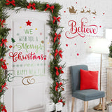 Christmas Decal Stickers New Year Happy Believe Quotes Wall Decals Reindeer Tree Vinyl Art Decor Removable Modern For Party Supplies Home Window